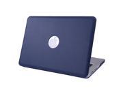 HDE MacBook Pro 13 Inch Non Retina Case Hard Shell PU Leather Cover Blue Leatherette