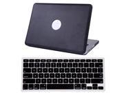 HDE MacBook Pro 13 Inch Non Retina Case Hard Shell PU Leather Cover Keyboard Skin Black Leatherette