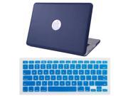 HDE MacBook Pro 13 Inch Non Retina Case Hard Shell PU Leather Cover Keyboard Skin Blue Leatherette