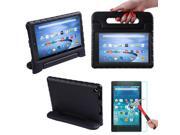 HDE Kindle Fire HD 8 2015 Kids Shock Proof Case Tempered Glass Screen Protector Black