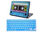 HDE MacBook Pro 13 Non Retina Case Hard Shell Cover Keyboard Skin Blue Retro Cassette Tape