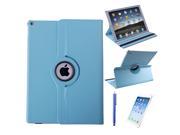 HDE iPad Pro 12.9 Case Leather Folding Magnetic Cover Rotating Stand Matching Stylus Screen Protector Blue