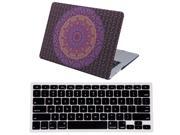 HDE MacBook Air 13 Case Hard Shell Designer Art Pattern Cover Keyboard Skin Fits Model A1369 A1466 Purple Orange Mandala