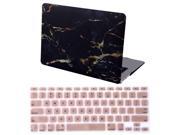 HDE MacBook Air 13 Case Hard Shell Designer Art Pattern Cover Keyboard Skin Fits Model A1369 A1466 Black and Gold Marble