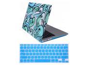 HDE MacBook Air 13 Case Hard Shell Designer Art Pattern Cover Keyboard Skin Fits Model A1369 A1466 Blue Vector Waves