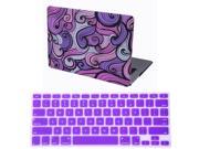 HDE MacBook Air 13 Case Hard Shell Designer Art Pattern Cover Keyboard Skin Fits Model A1369 A1466 Purple Vector Waves