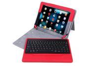 HDE iPad 2 3 4 Tablet Case Rotating Folding Leather Folio Stand Cover w Removable Bluetooth Keyboard for iPad 2 3 4 Tablet Red
