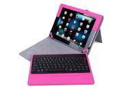 HDE iPad 2 3 4 Tablet Case Rotating Folding Leather Folio Stand Cover w Removable Bluetooth Keyboard for iPad 2 3 4 Tablet Rose Red