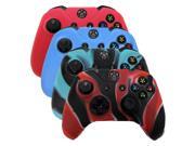HDE Xbox One Controller Silicone Skin Case Cover 4 Pack Combo Red Blue Blue Black Marble Black Red Marble