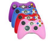 HDE Xbox 360 Controller Silicone Skin Case Cover 4 Pack Combo Purple Aqua Blue Red Pink