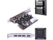 HDE USB 3.0 PCI E Express Card with 4 USB 3.0 SuperSpeed Ports and 5V 4 Pin Power Connector for Desktops VL800 Chipset