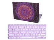 HDE MacBook Pro 15 Retina Case Hard Shell Cover Designer Pattern Keyboard Skin For Mac 15.4 No CD Drive Model A1398 Purple Orange Mandala