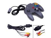 N64 Classic Wired Controller Joystick AV Audio Video RCA Composite Cable for Nintendo 64 Game Console