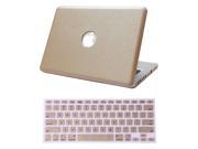HDE MacBook Pro Non Retina 13 Inch Case Soft Touch Textured Metallic Cover Keyboard Skin Metallic Gold