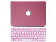 HDE MacBook Pro 13 Inch Non Retina Case Hard Shell PULeather Cover Keyboard Skin Pink Leatherette