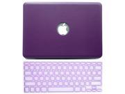 HDE MacBook Pro 13 Inch Non Retina Case Hard Shell PULeather Cover Keyboard Skin Purple Leatherette