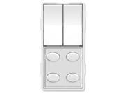 Simply Automated UPB Faceplate Dual Rocker 4 Oval Buttons White ZS26O W