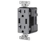 Leviton Combination Duplex Receptacle USB Charger 20A Gray T5832 GY
