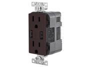 Leviton Combination Duplex Receptacle USB Charger 15A Brown T5632 B