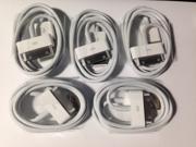 Lot of 5 New Original OEM Apple 30 pin to USB Cable in Factory Sealed Plastic
