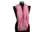 Pink Geometric Light Weight Infinity Wrap Cowl Women Scarf Circle Loop Scarves