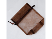 12pcs Organza Organza Favor or Gift Pouches 4 inches x 5 inches Color Brown