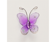 1 Inch Sheer Nylon Crystal Wire Butterfly w Rhinestones 12 Pieces wedding decorations Color Lavender