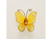 1 Inch Sheer Nylon Crystal Wire Butterfly w Rhinestones 12 Pieces wedding decorations Color Gold