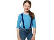 Solid Color Kids Elastic Suspenders Blue size 22