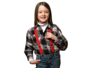 Solid Color Kids Elastic Suspenders Red 30