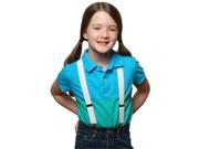 Solid Color Kids Elastic Suspenders White 22