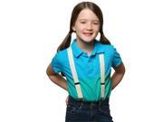 Solid Color Kids Elastic Suspenders Ivory 30