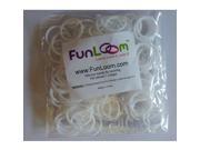 FunLoom 100 Pc Rubber Bands Refills with Super C clips White