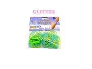 Rubbzy 100 pc Special Edition Tie Dye Glitter Rubber Bands w 4 Connectors 944 Green and Blue