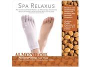 Spa Relaxus Almond Oil Foot Mask This product offers intense moisture treatment helps to revitalize dry rough overworked feet. Enriched with soothing Almon