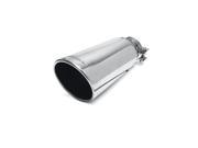 Magnaflow Performance Exhaust 35214 Stainless Steel Exhaust Tip; 5 in. Round; Clamp On; Single Wall Tip; w Clamp; Fits 4 in. Tail Pipe; Polished;