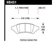 Hawk Performance HB451F.668 Disc Brake Pad Hawk Performance HB451F.668 Disc Brake Pad
