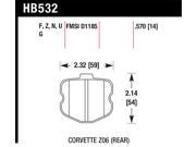 Hawk Performance HB532B.570 Disc Brake Pad 06 13 Corvette