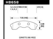 Hawk Performance HB658R.570 Disc Brake Pad 06 13 Corvette