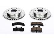 PowerStop K1970 Vented Front Brake Kit Drilled Slotted Cast Iron