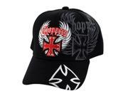Zan Headgear 3 D Embroidered Black Cap Maltese Flames Cpa134