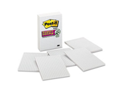 Post it Notes Super Sticky 660 SSGRID Grid Notes 4 x 6 White with Blue Grid 6 50 Sheet Pads Pack