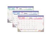 Watercolors Recycled Monthly Desk Pad Calendar 17 3 4 X 10 7 8 2014