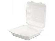 ChampWare Molded Fiber Clamshell Containers 9w x 9d x 3h White
