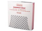 Grease Resistant Paper Wrap Liner 12 x 12 Black Checker Print 1000