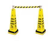 Portable Barricade Systm Caution Eng Spn Yellow