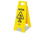 Caution Wet Floor Floor Sign Plastic 11 X 1 1 2 X 26 Bright Yellow