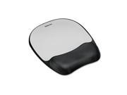 Mouse Pad W Wrist Rest Nonskid Back 8 X 9 1 4 Silver