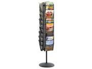 Onyx Mesh Rotating Magazine Display 30 Compartments 16 1 2w x 66h Black