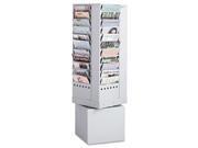 Steel Rotary Magazine Rack 44 Compartments 14W X 14D X 48H Gray